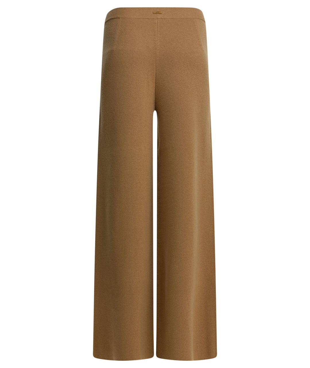 MAX MARA Коричневые шерстяные прямые брюки, фото 2