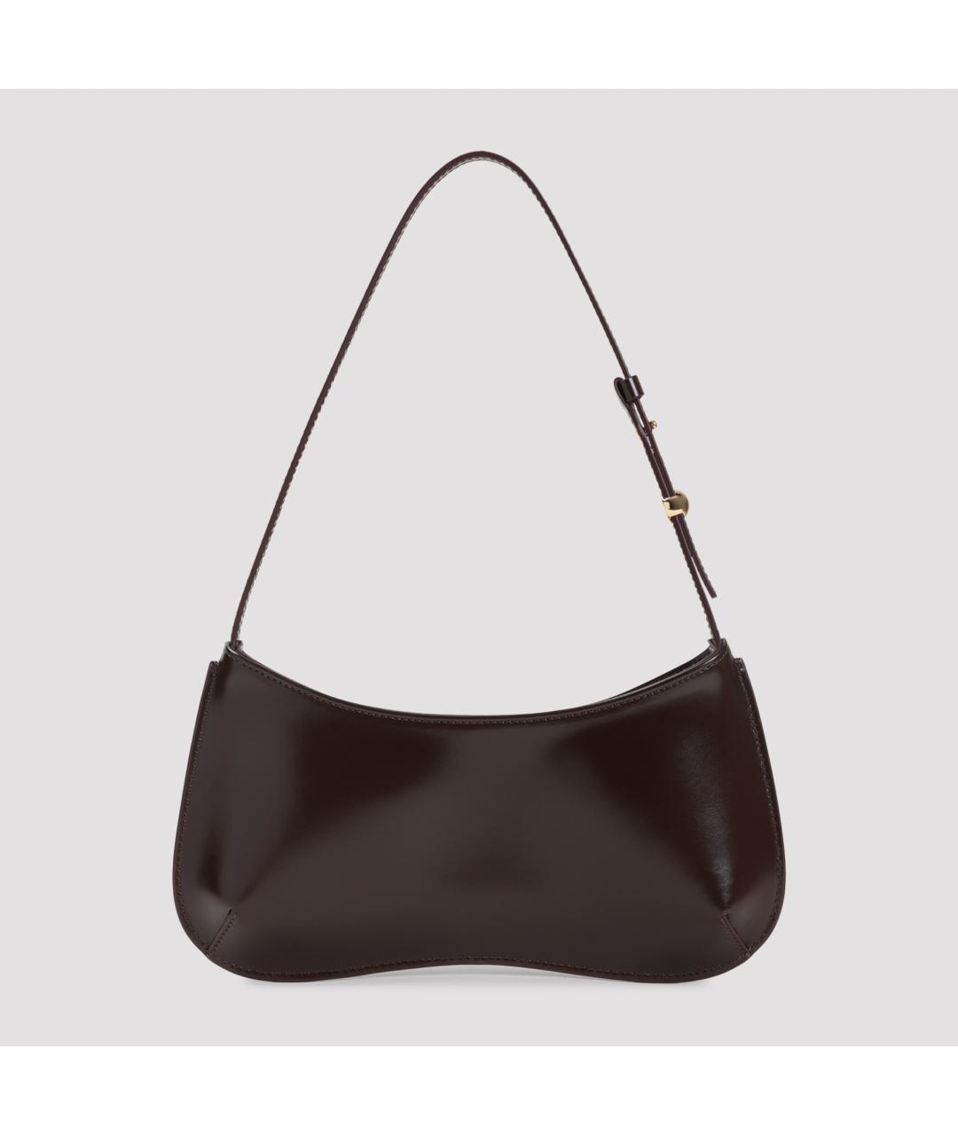 JACQUEMUS Бордовая кожаная сумка через плечо, фото 3