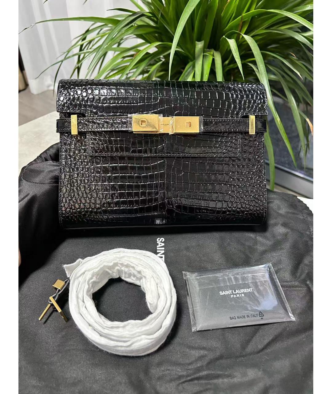 SAINT LAURENT Черная кожаная сумка через плечо, фото 7