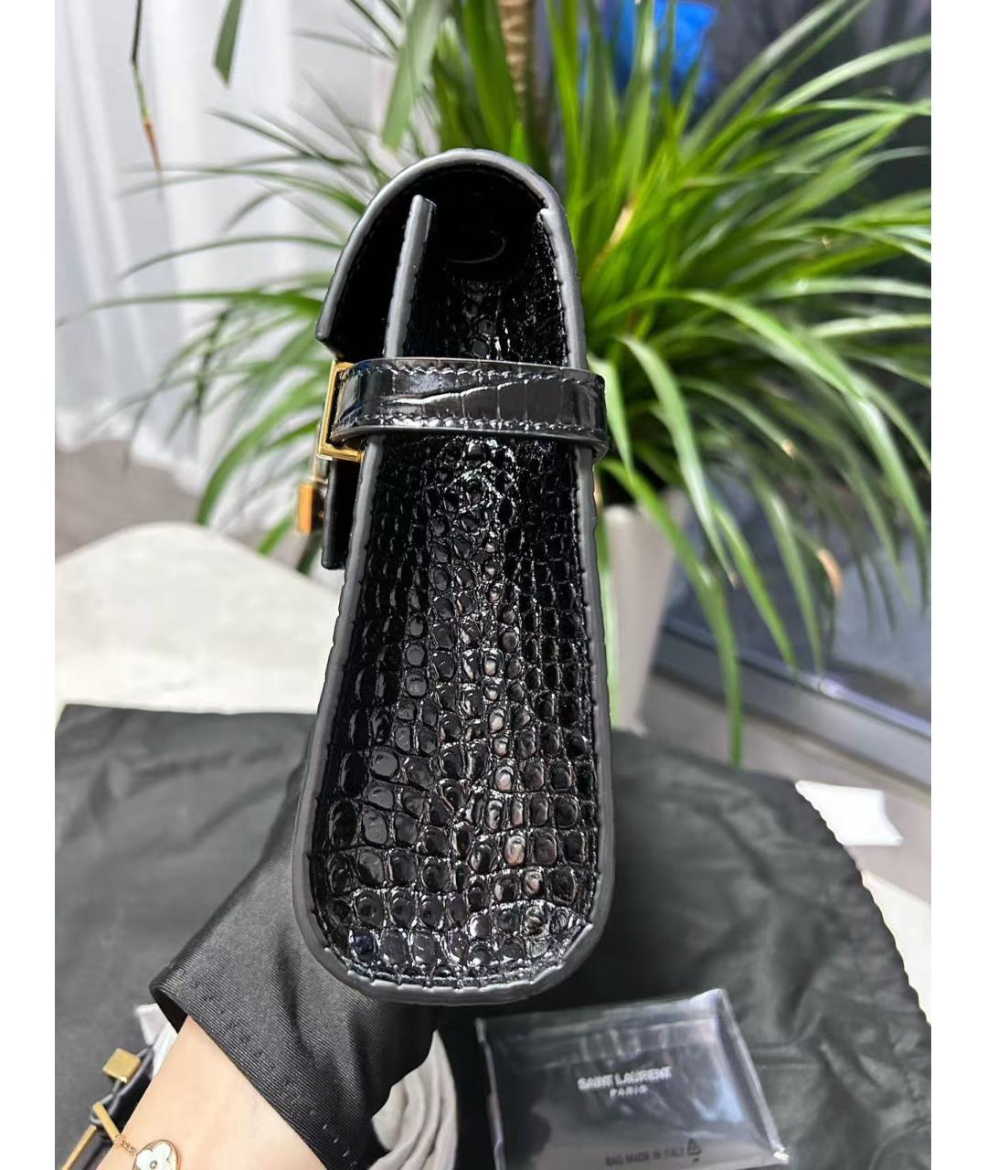 SAINT LAURENT Черная кожаная сумка через плечо, фото 4