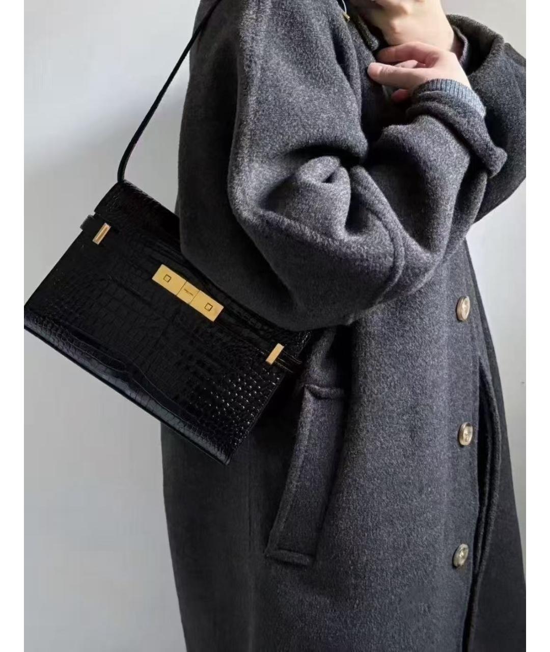 SAINT LAURENT Черная кожаная сумка через плечо, фото 6