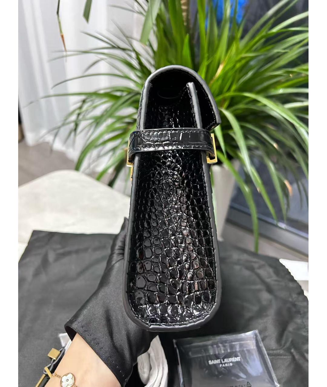 SAINT LAURENT Черная кожаная сумка через плечо, фото 3