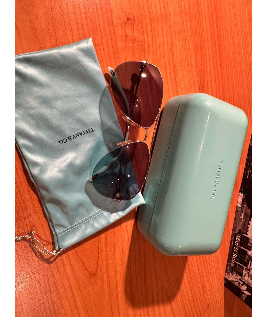 TIFFANY&CO Бирюзовые металлические солнцезащитные очки, фото 5