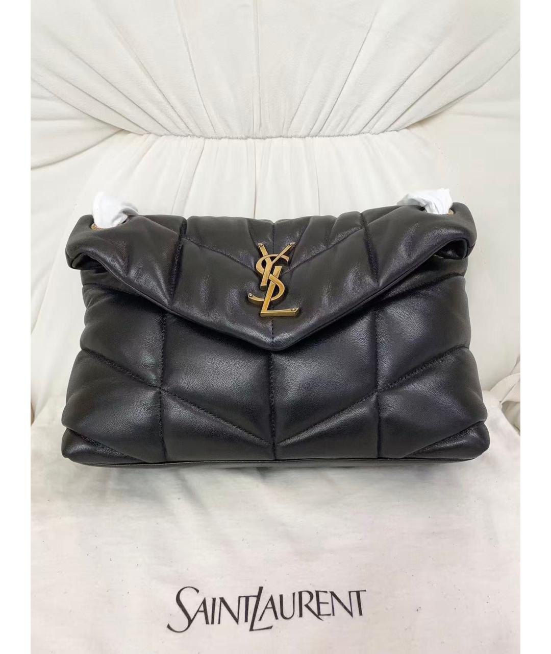 SAINT LAURENT Черная кожаная сумка через плечо, фото 6