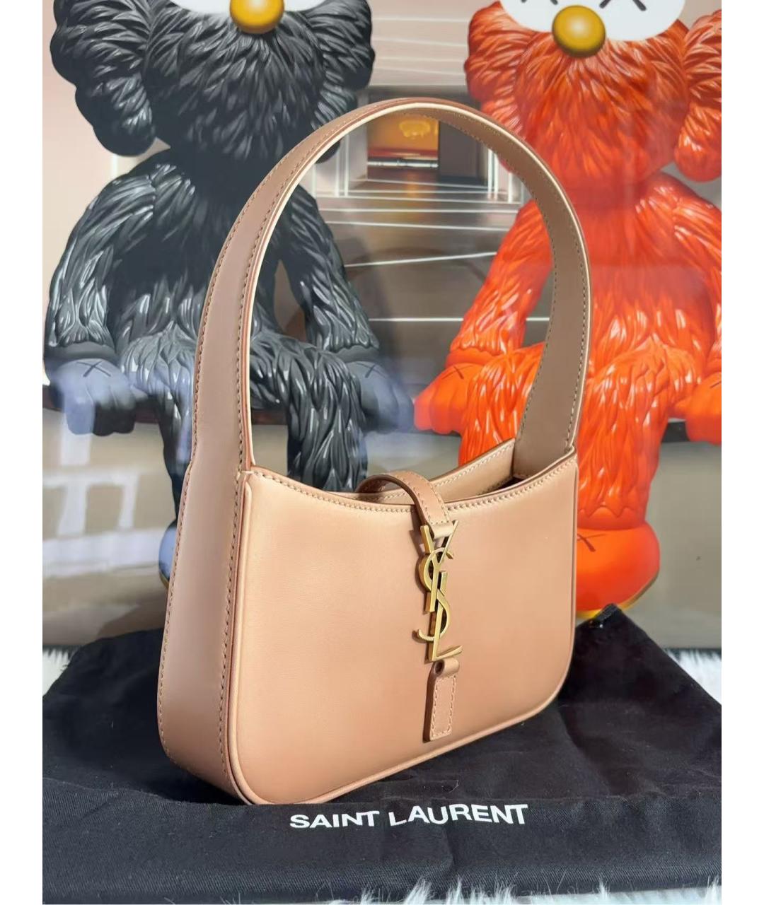 SAINT LAURENT Коралловая кожаная сумка через плечо, фото 2