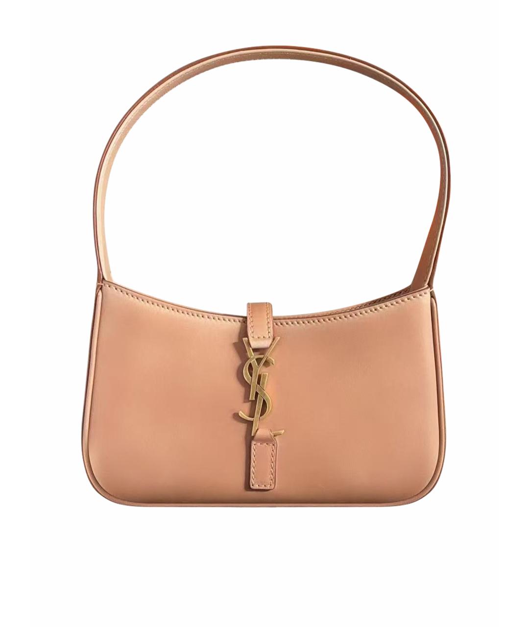 SAINT LAURENT Коралловая кожаная сумка через плечо, фото 1