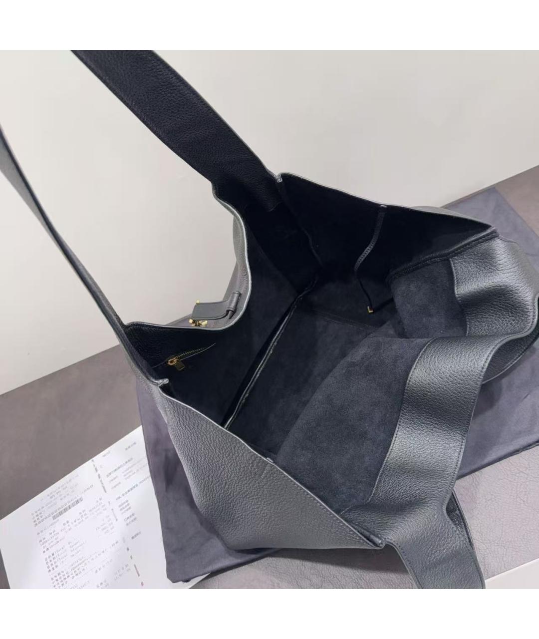 SAINT LAURENT Черная кожаная сумка через плечо, фото 4