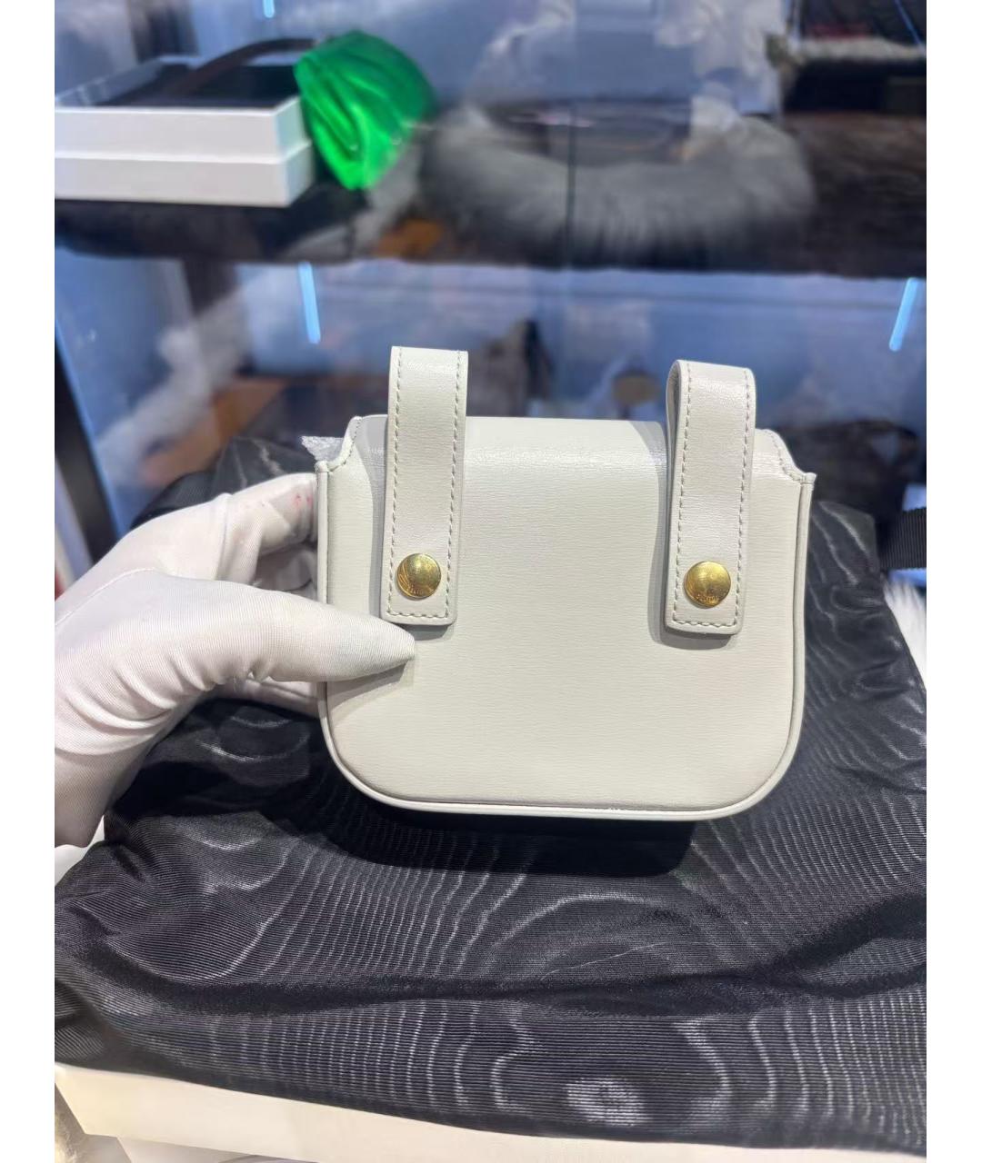 CELINE Белая кожаная сумка через плечо, фото 2