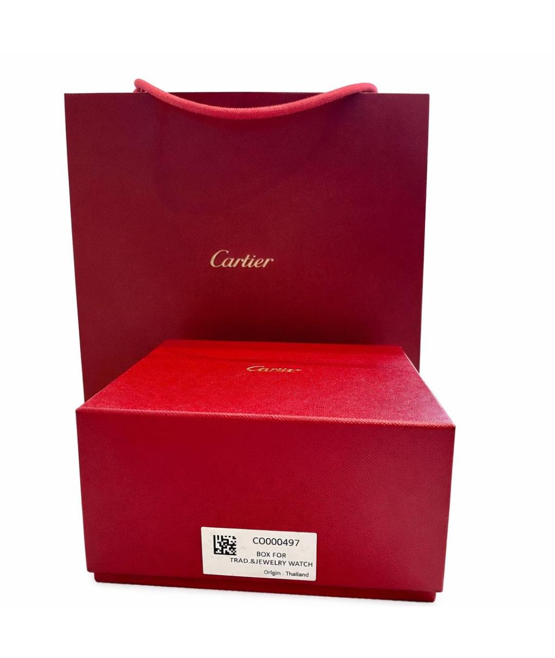 CARTIER Черные часы из желтого золота, фото 4