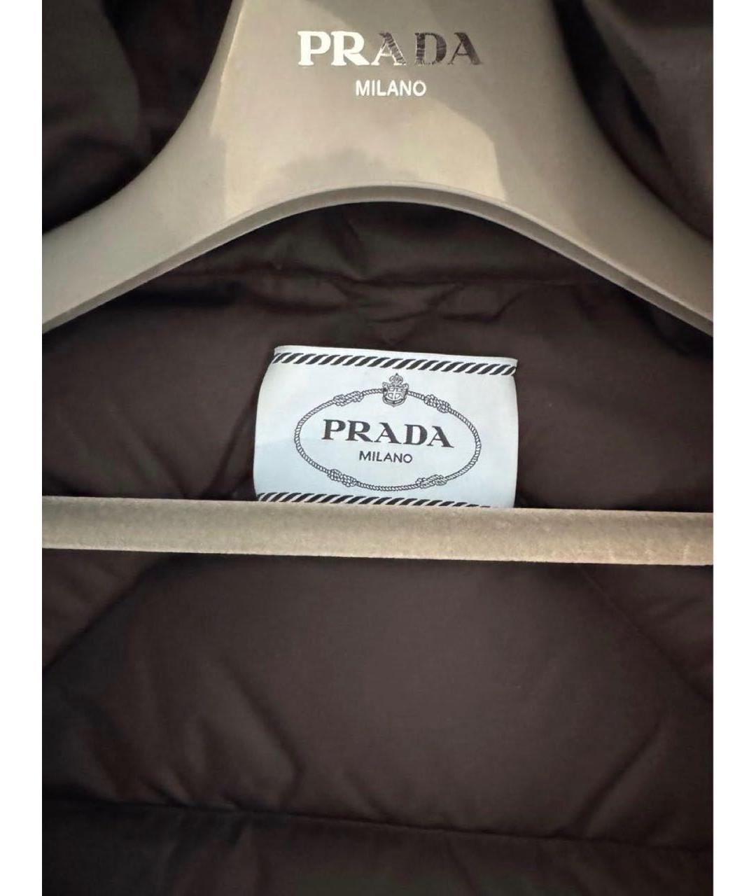 PRADA Черный полиэстеровый пуховик, фото 3