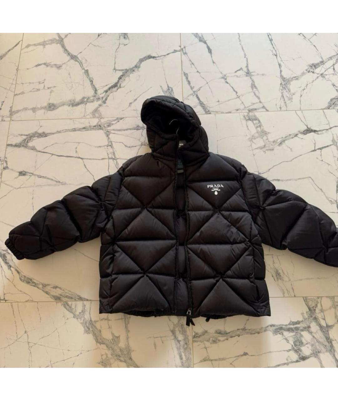 PRADA Черный полиэстеровый пуховик, фото 7