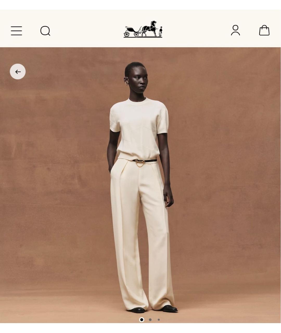 HERMES Розовые шерстяные брюки широкие, фото 4