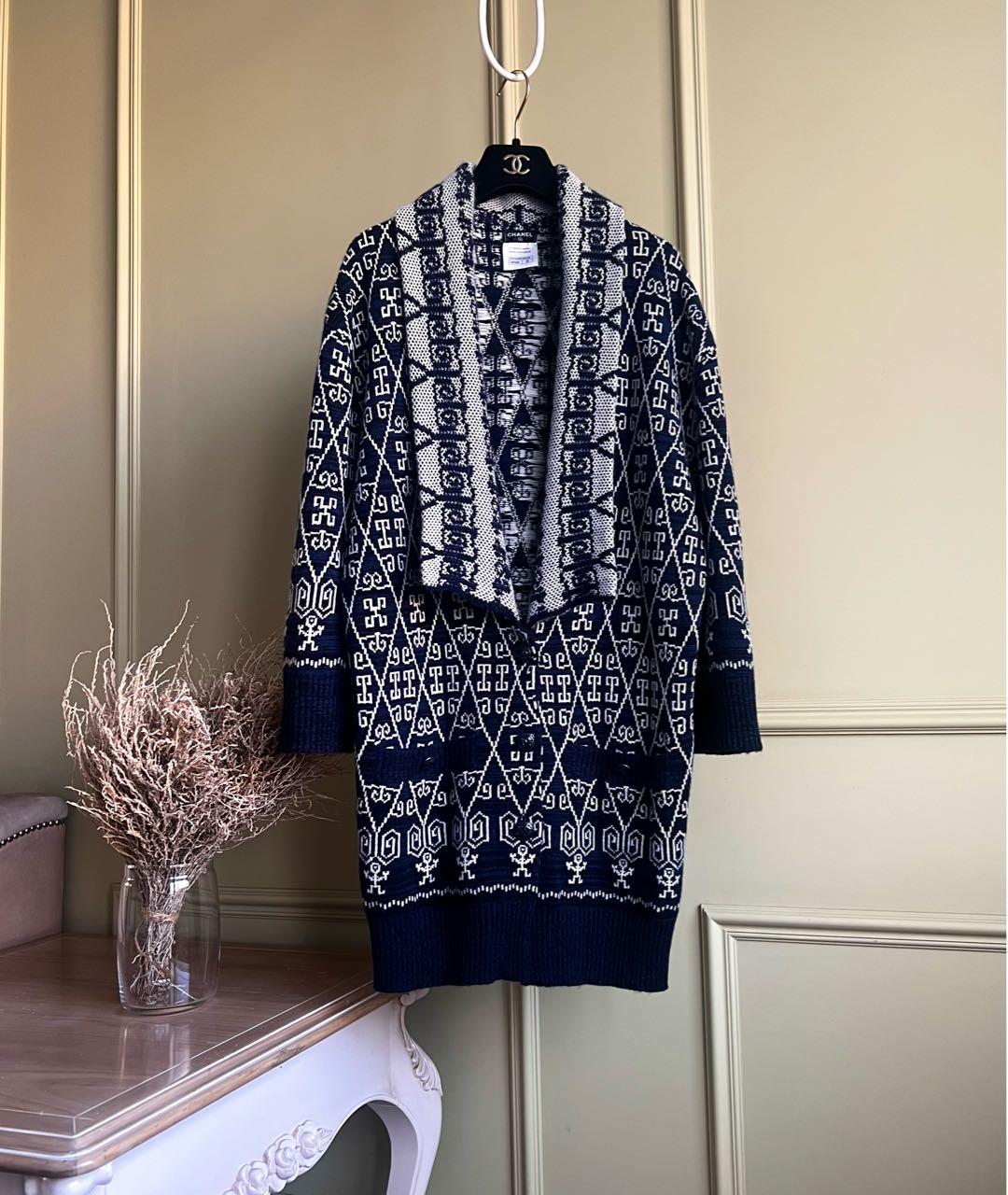 CHANEL Темно-синий кашемировый кардиган, фото 9