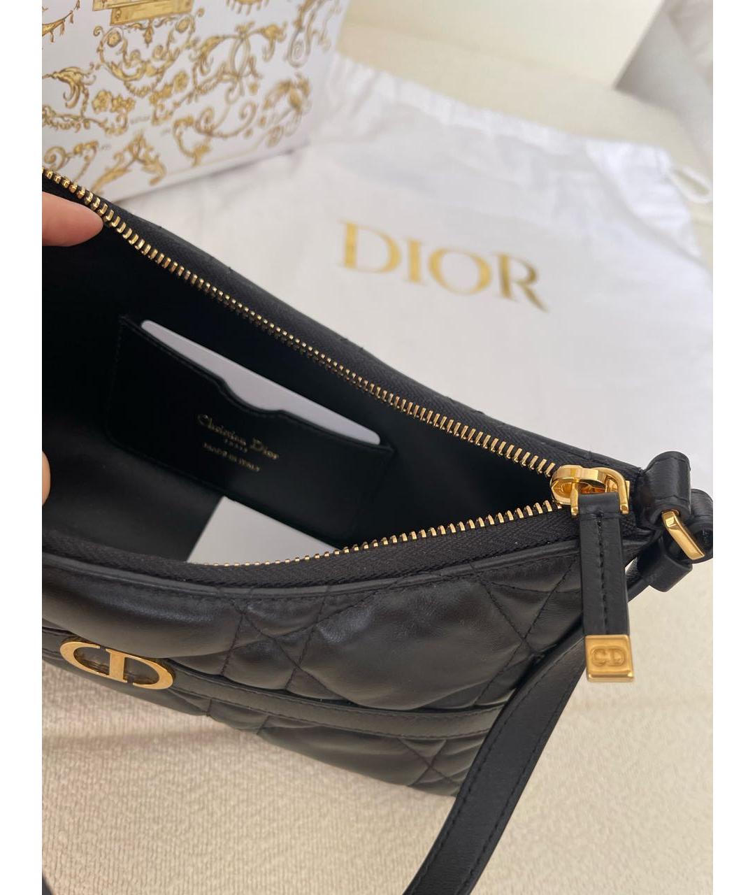 CHRISTIAN DIOR Черная кожаная сумка через плечо, фото 4