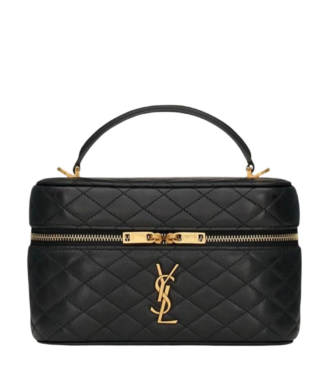 SAINT LAURENT Черная кожаная сумка через плечо, фото 1