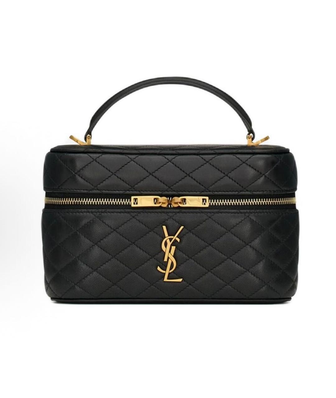 SAINT LAURENT Черная кожаная сумка через плечо, фото 4