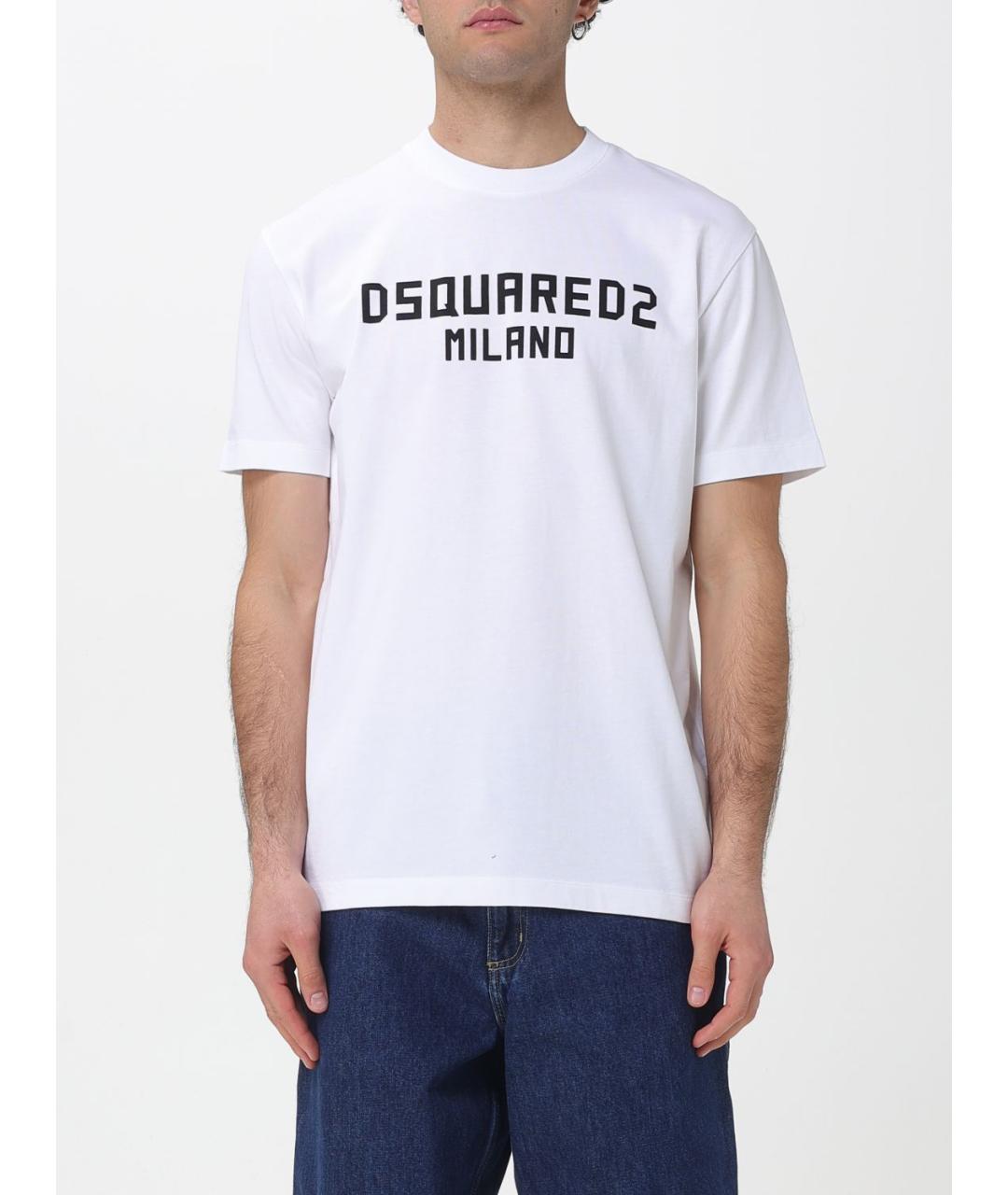 DSQUARED2 Белая хлопковая футболка, фото 4