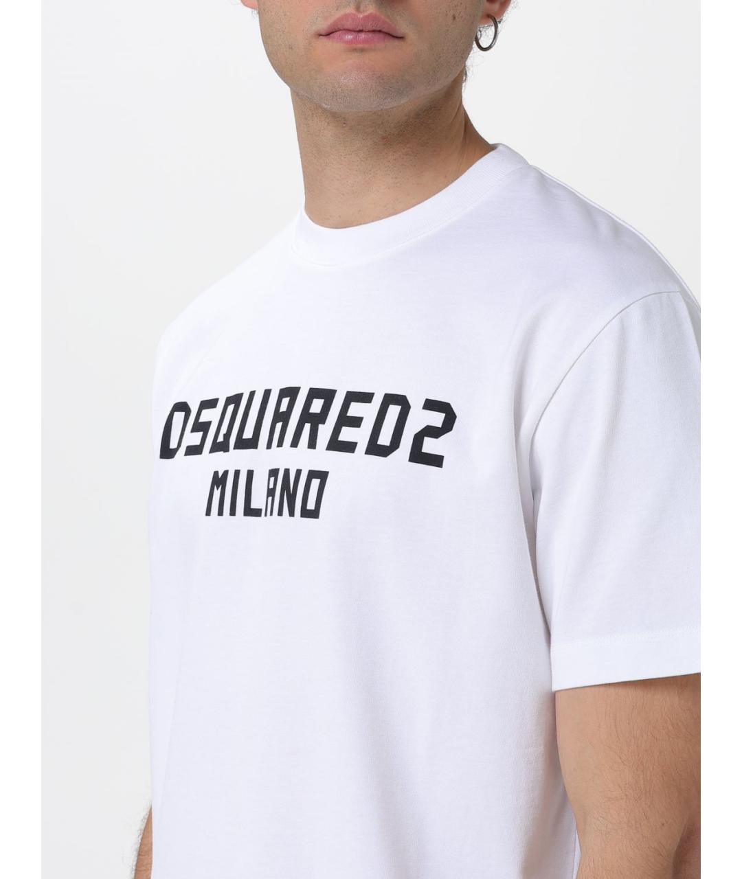 DSQUARED2 Белая хлопковая футболка, фото 3