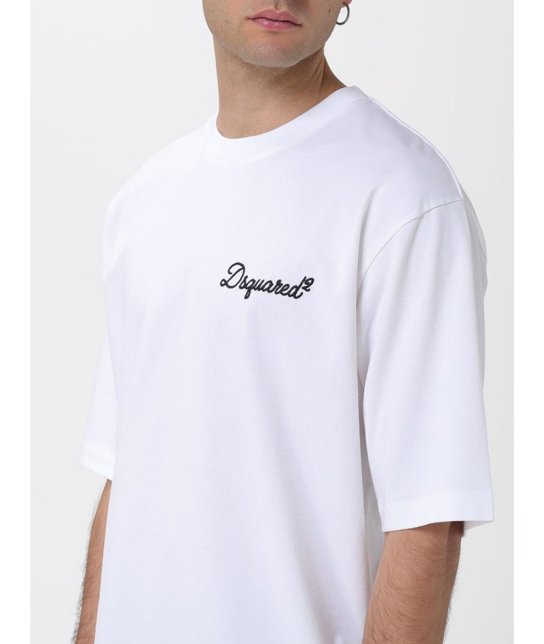 DSQUARED2 Белая хлопковая футболка, фото 3