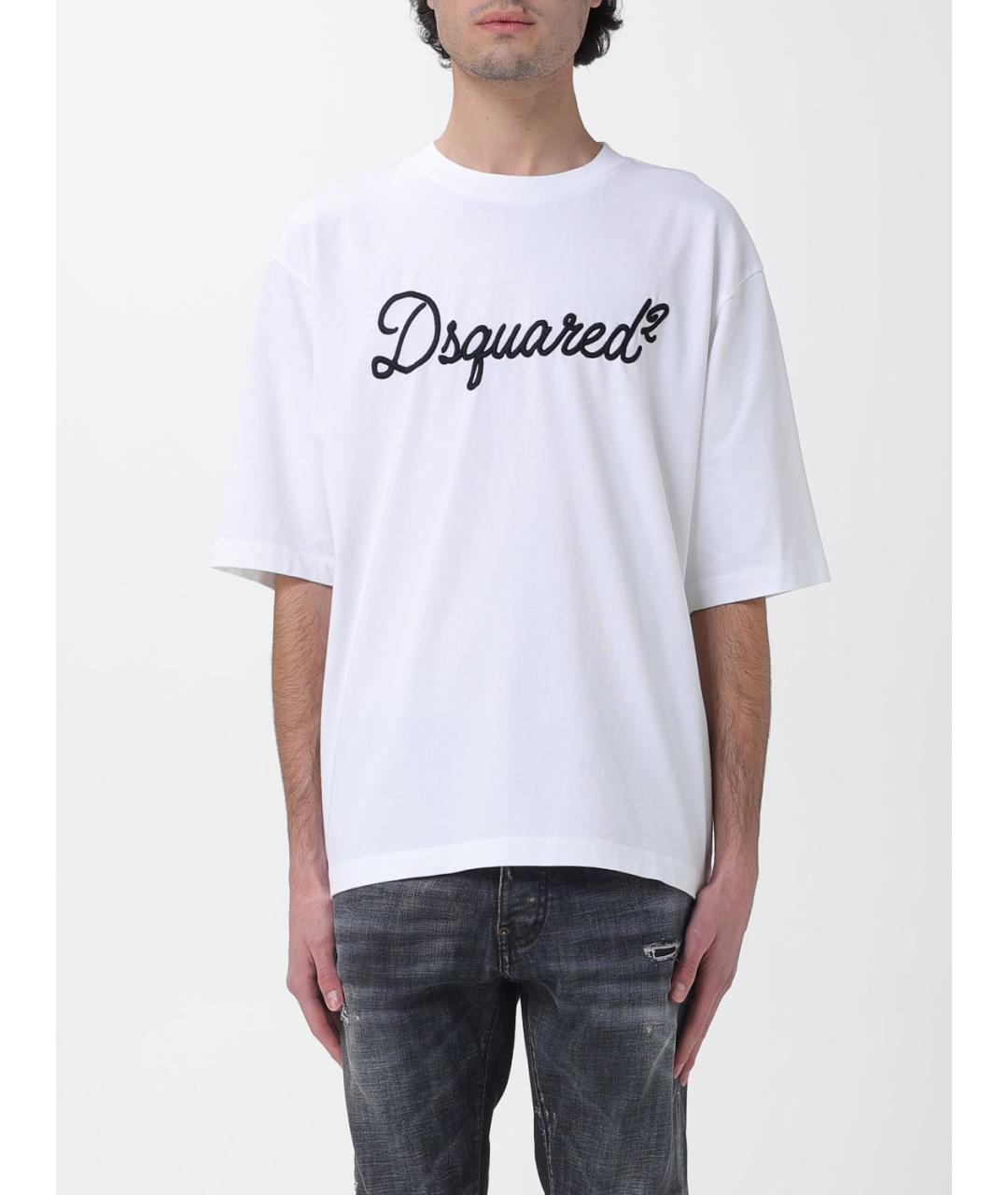 DSQUARED2 Белая хлопковая футболка, фото 4