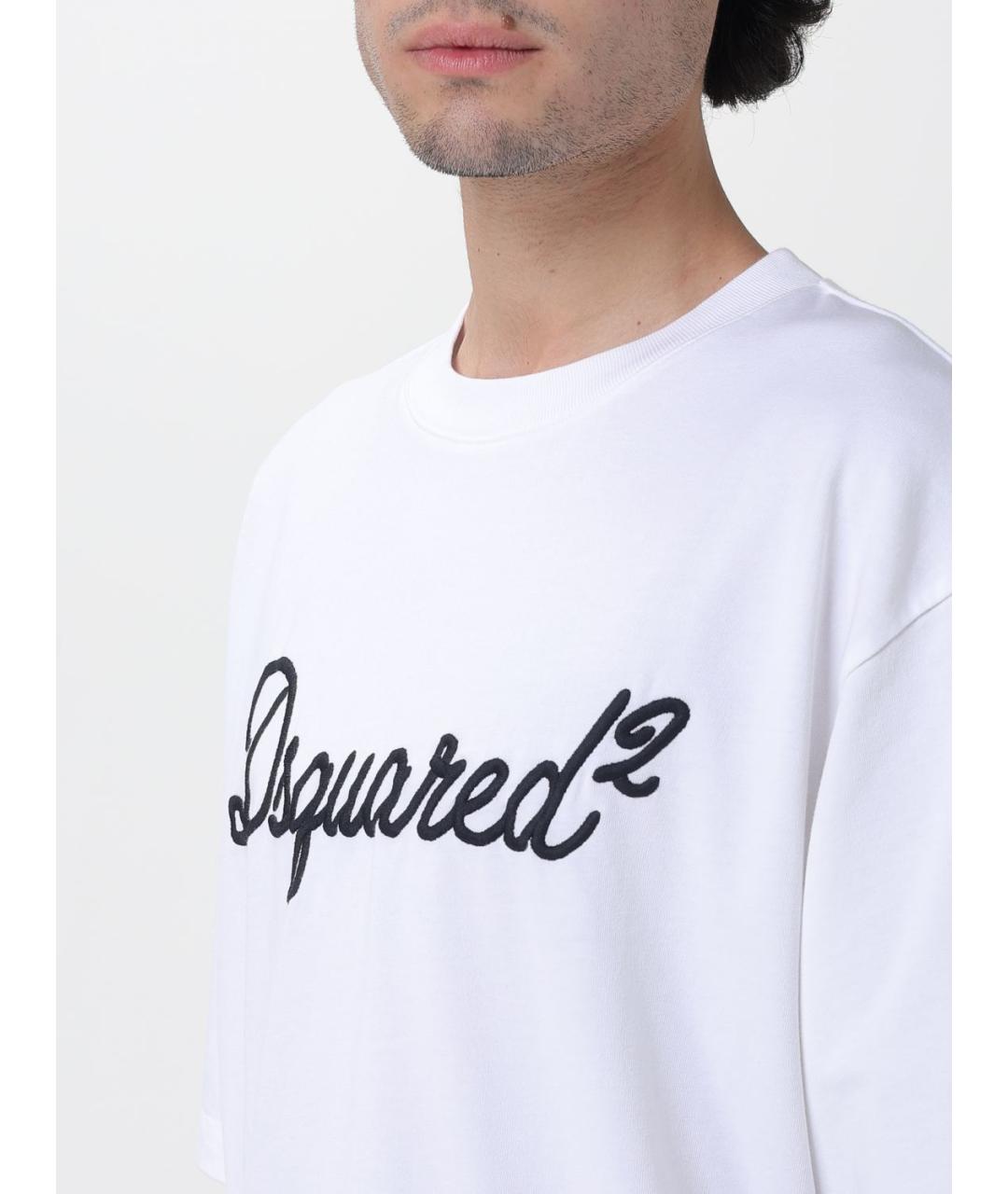 DSQUARED2 Белая хлопковая футболка, фото 3