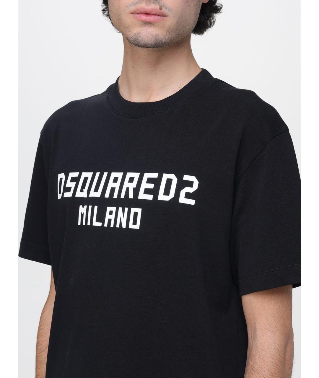 DSQUARED2 Черная хлопковая футболка, фото 3