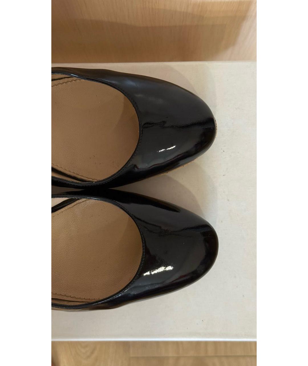 SAINT LAURENT Черные босоножки из лакированной кожи, фото 6
