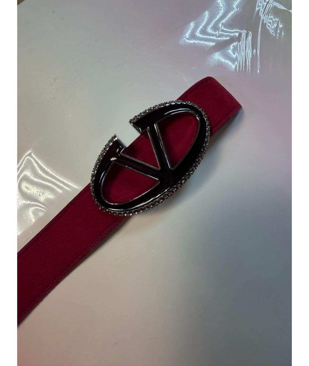 VALENTINO Бордовый замшевый ремень, фото 2