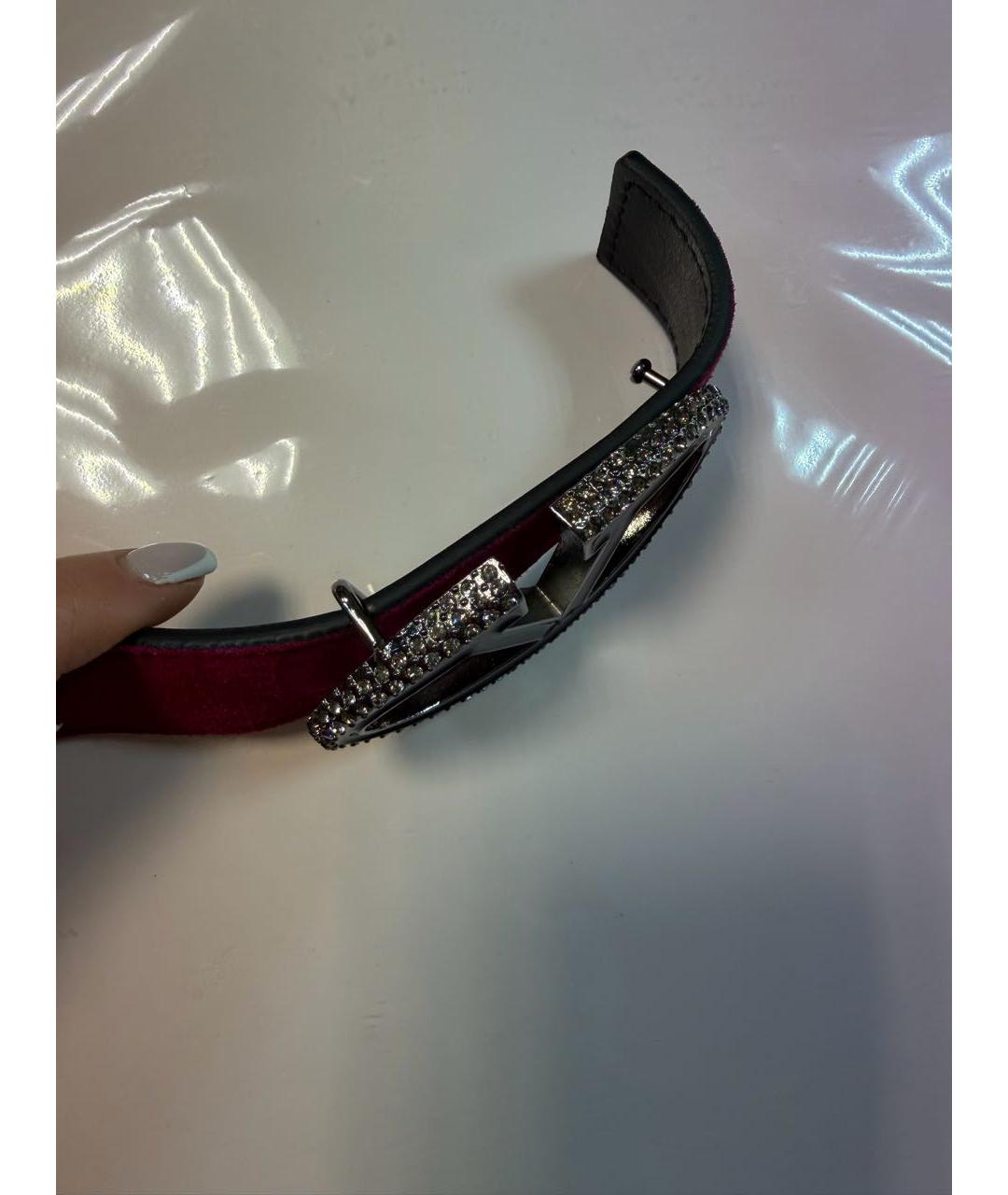 VALENTINO Бордовый замшевый ремень, фото 3