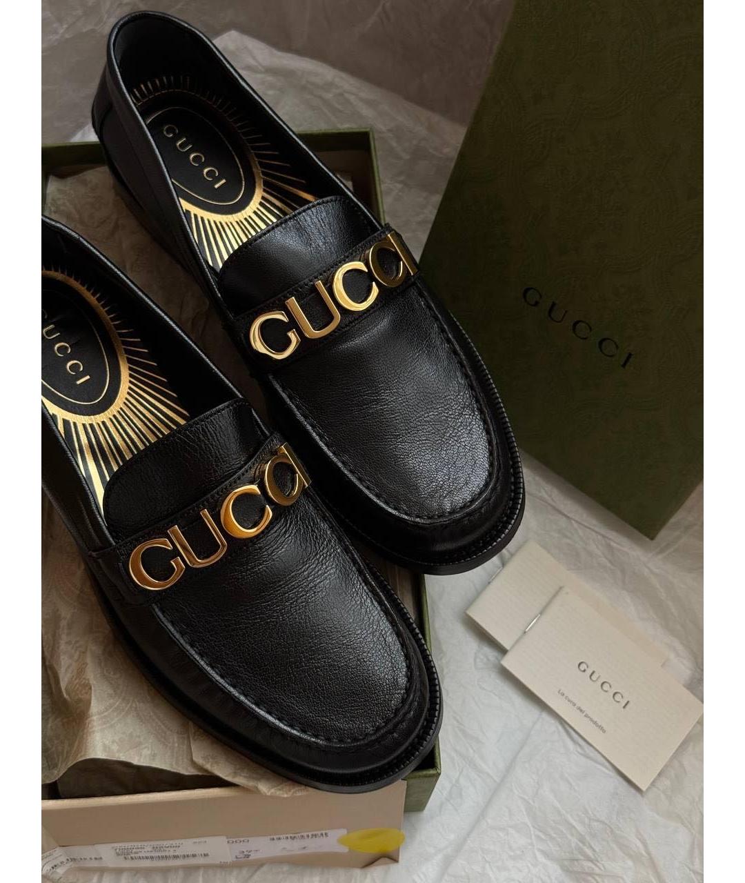 GUCCI Черные кожаные лоферы, фото 2