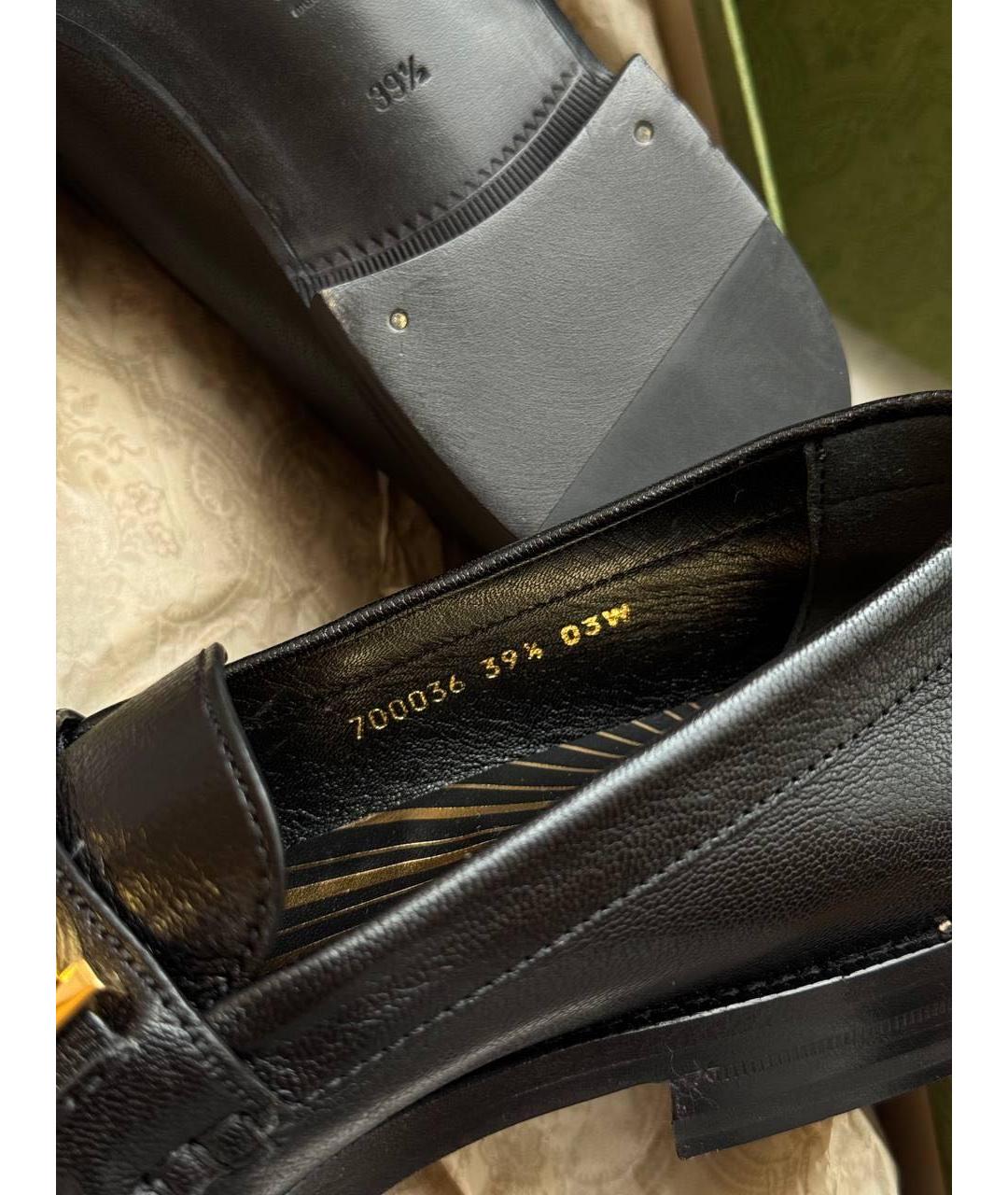 GUCCI Черные кожаные лоферы, фото 4