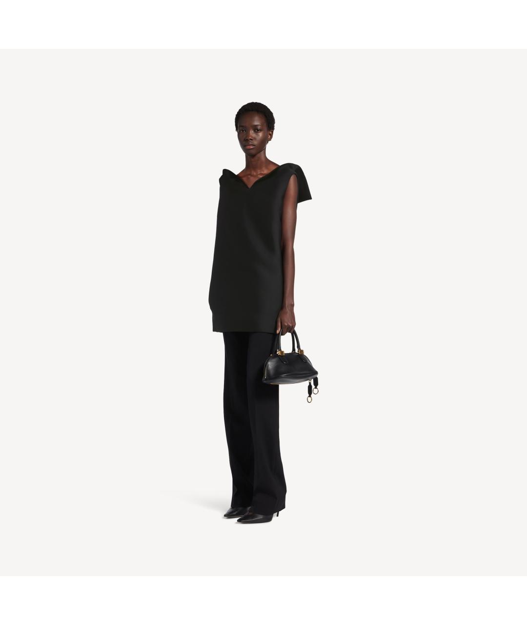 BALENCIAGA Черное шелковое коктейльное платье, фото 2