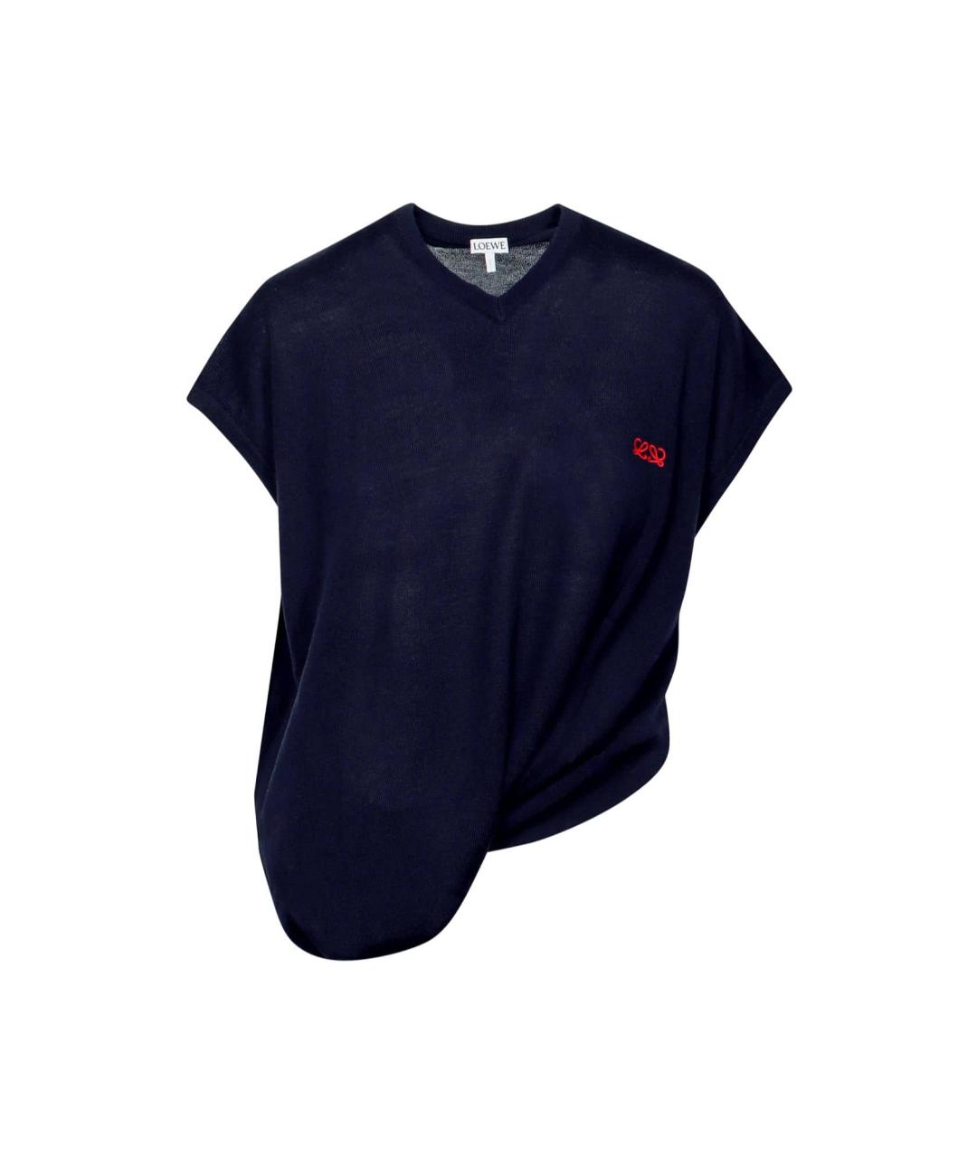 LOEWE Темно-синий шерстяной джемпер / свитер, фото 1