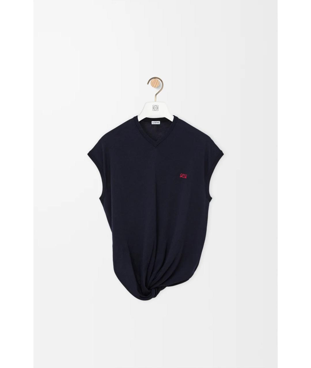 LOEWE Темно-синий шерстяной джемпер / свитер, фото 2