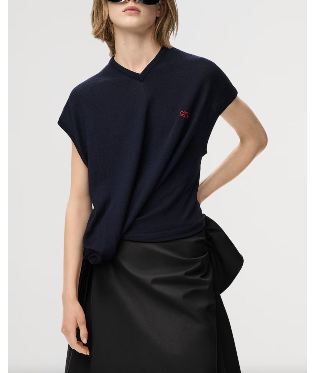 LOEWE Темно-синий шерстяной джемпер / свитер, фото 4