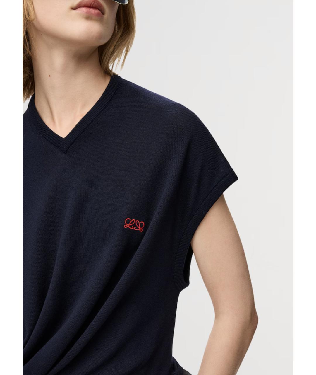 LOEWE Темно-синий шерстяной джемпер / свитер, фото 6