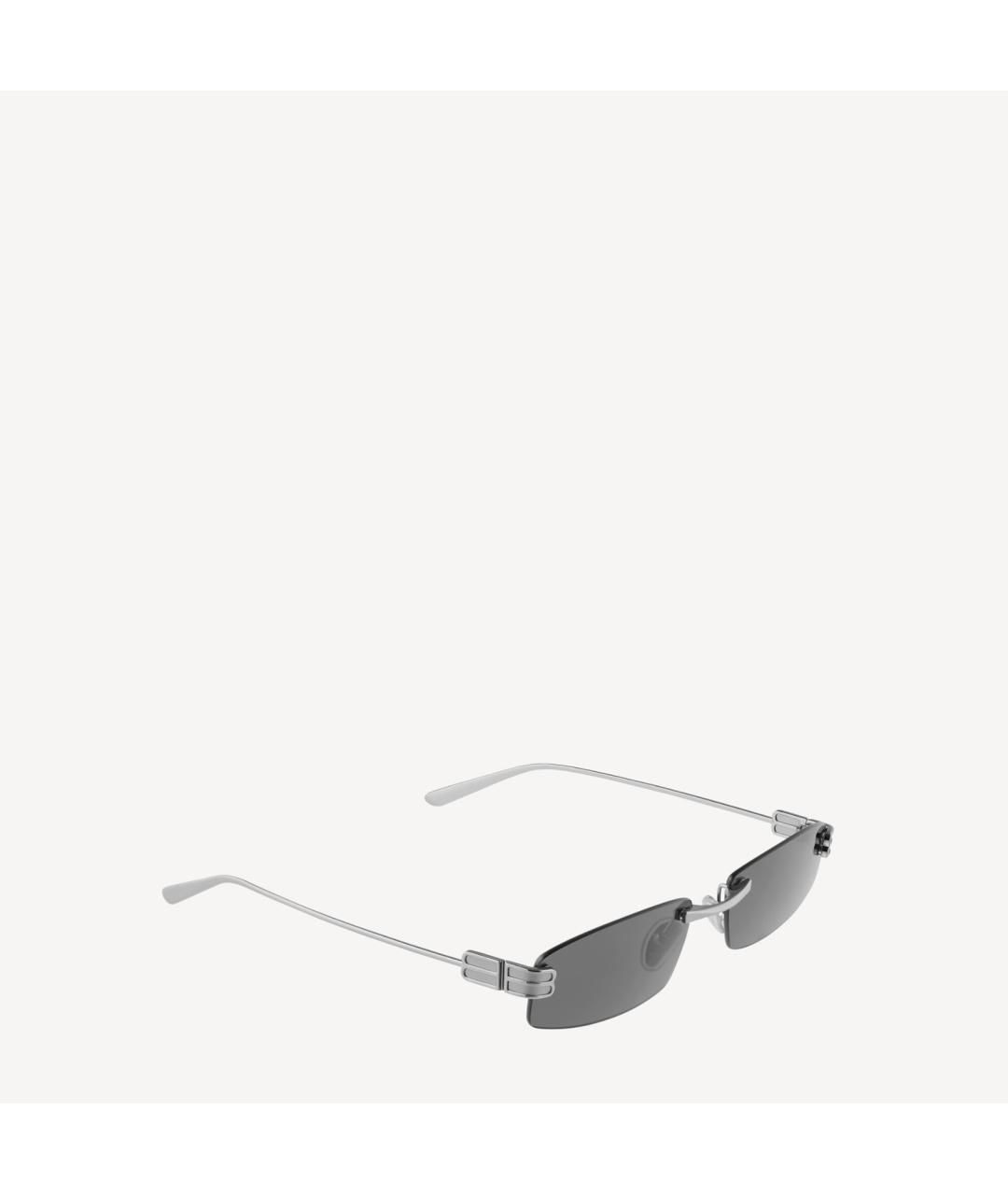 BALENCIAGA Серебряные металлические солнцезащитные очки, фото 3