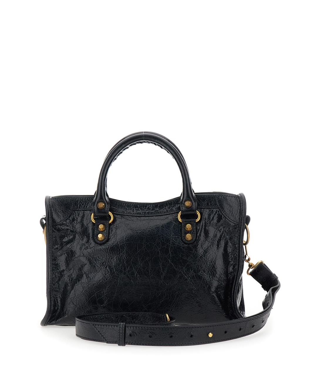 BALENCIAGA Черная кожаная сумка тоут, фото 4