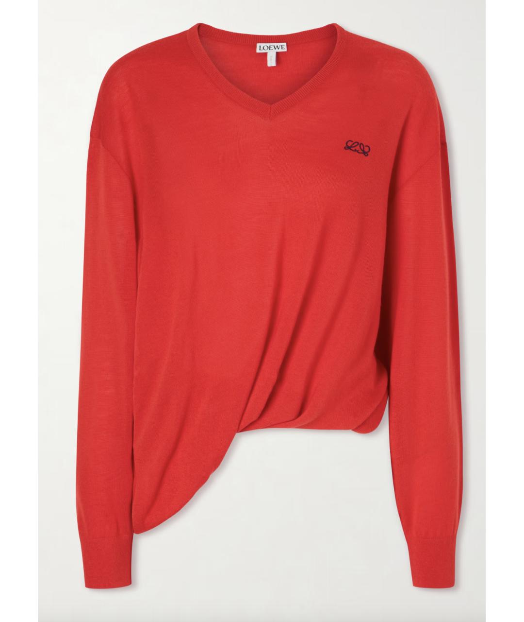 LOEWE Красный шерстяной джемпер / свитер, фото 7