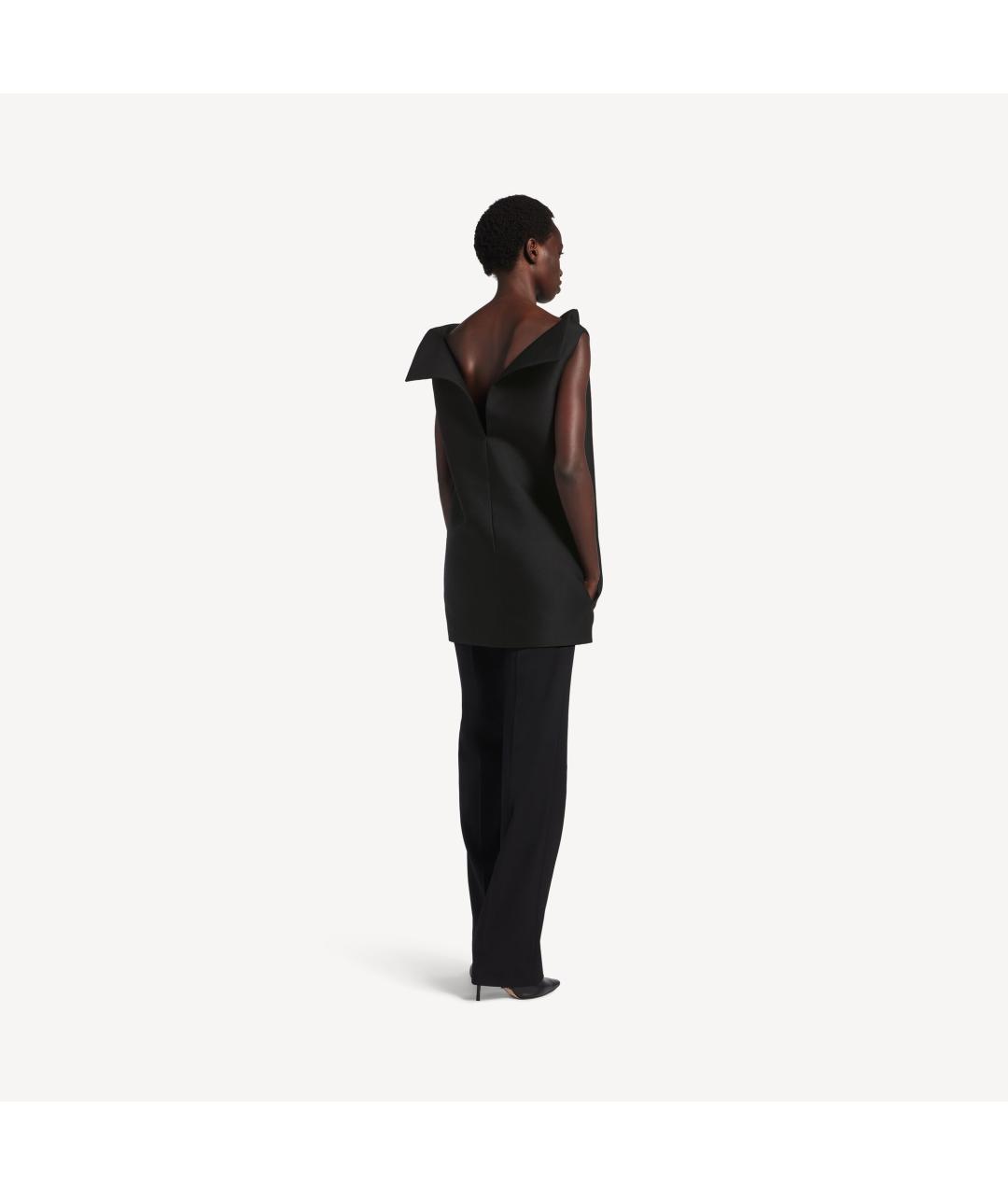 BALENCIAGA Черное шелковое коктейльное платье, фото 4