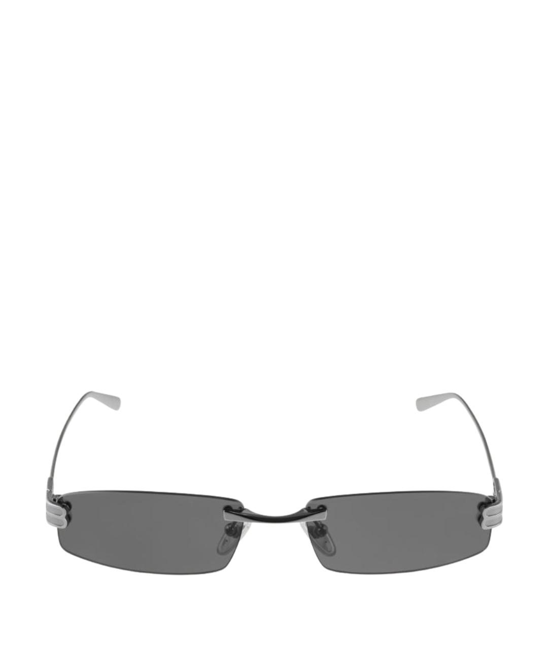 BALENCIAGA Серебряные металлические солнцезащитные очки, фото 1