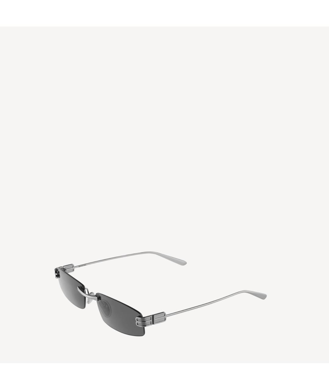 BALENCIAGA Серебряные металлические солнцезащитные очки, фото 4