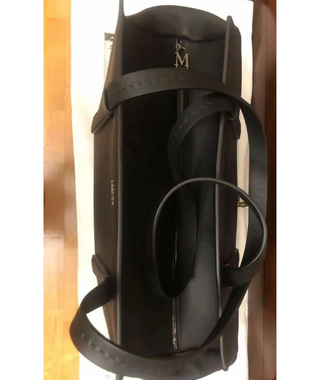 MAX MARA Черная кожаная сумка тоут, фото 2