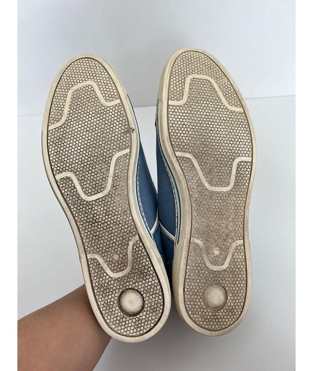 ZILLI Голубые кожаные высокие кроссовки / кеды, фото 4