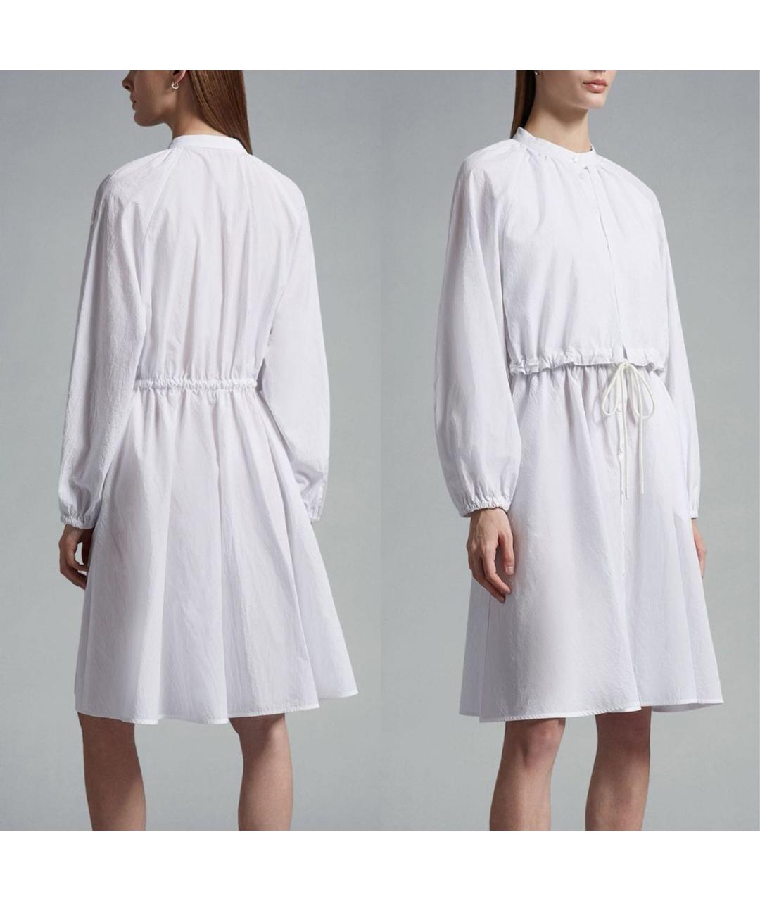 MONCLER Белое хлопковое повседневное платье, фото 3