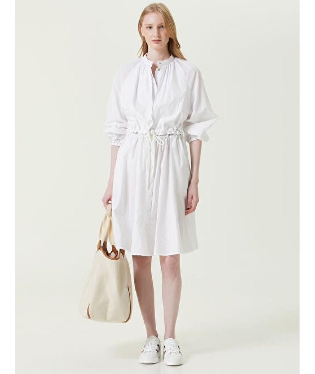 MONCLER Белое хлопковое повседневное платье, фото 5