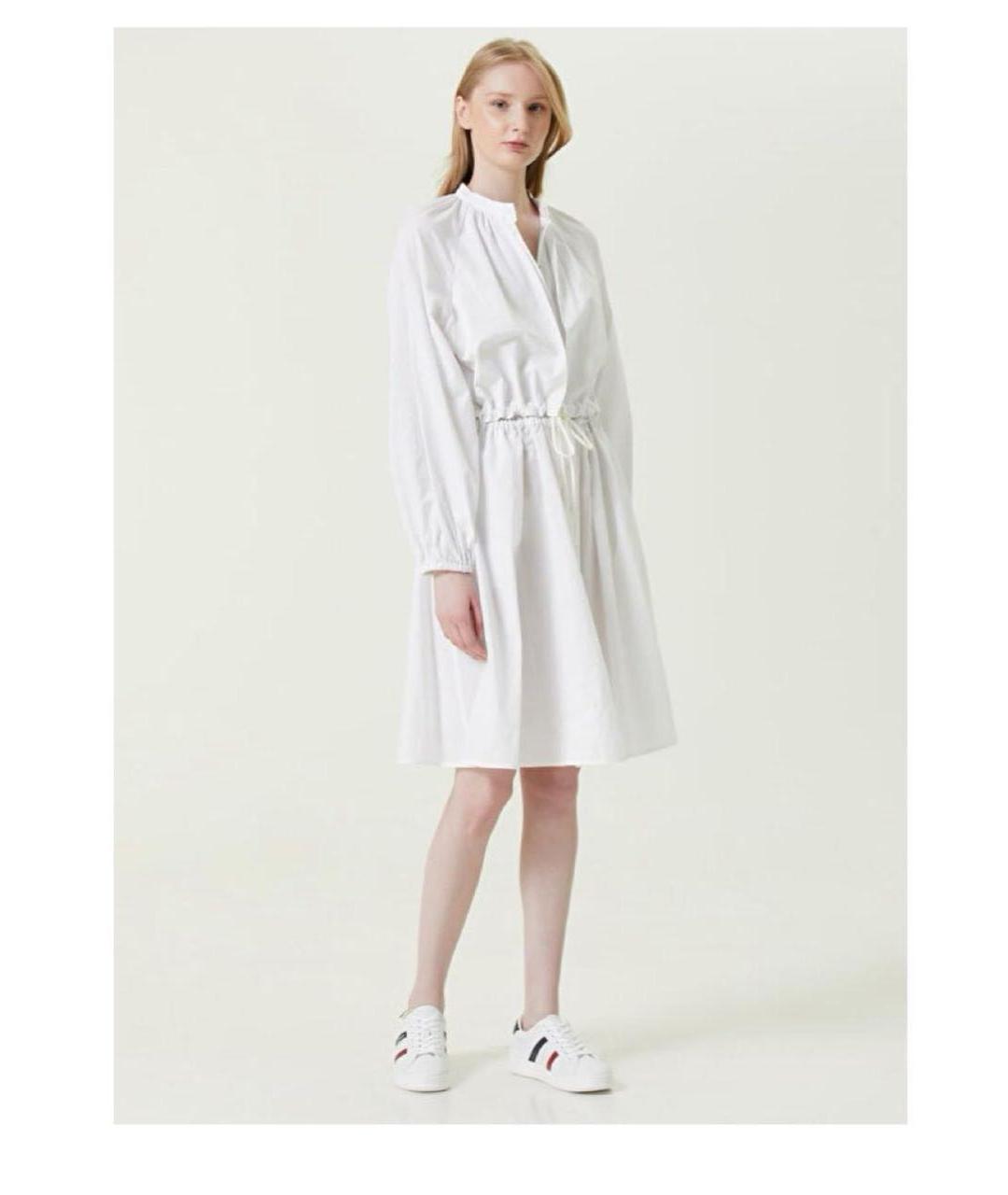 MONCLER Белое хлопковое повседневное платье, фото 4