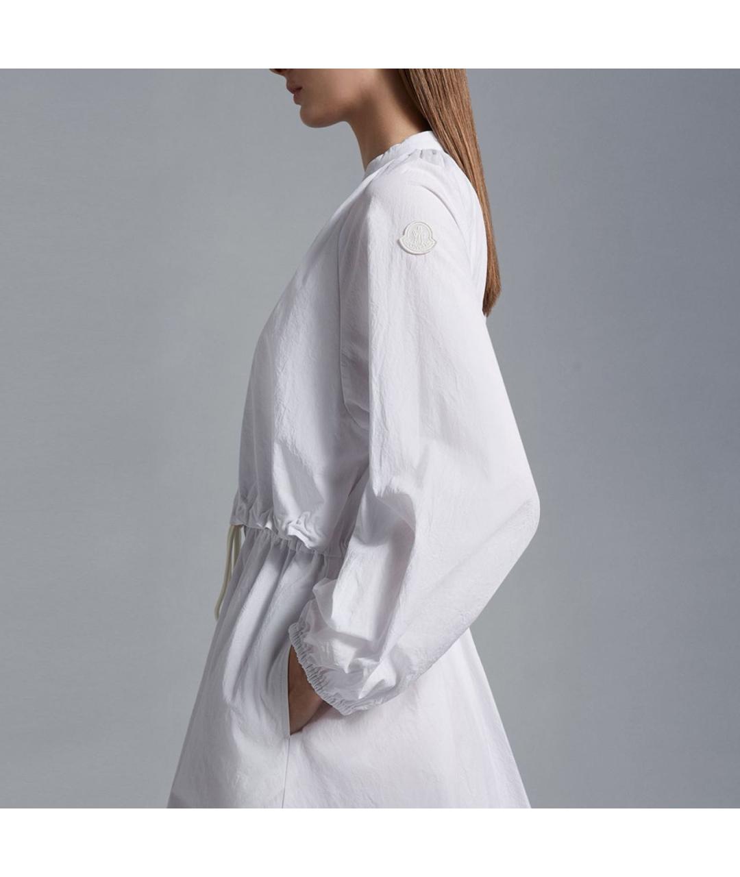 MONCLER Белое хлопковое повседневное платье, фото 2