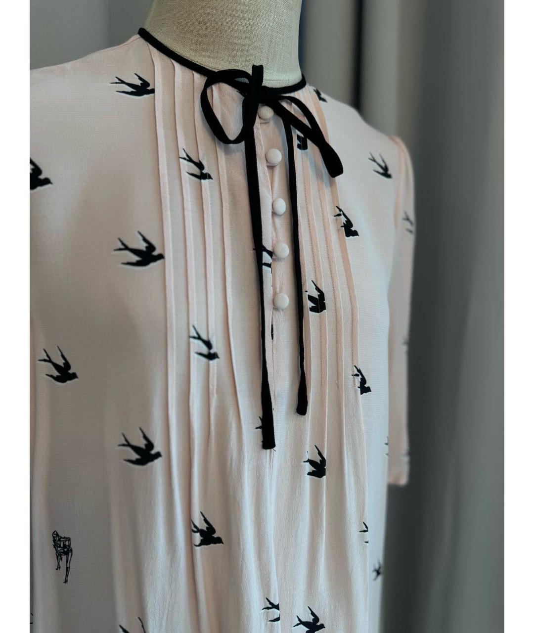 ALEXANDER MCQUEEN Розовое вискозное повседневное платье, фото 4