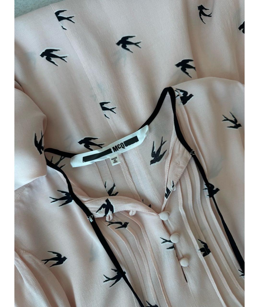 ALEXANDER MCQUEEN Розовое вискозное повседневное платье, фото 3